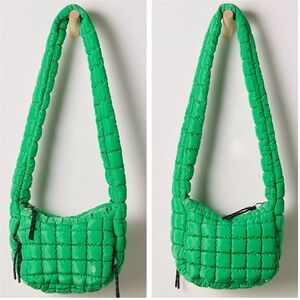 NWT Kelly Green Free People Movement Quilted Sling Bag